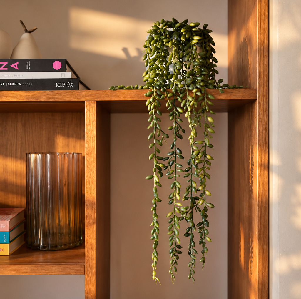 Artificial string of pearls trailing plant 55cm