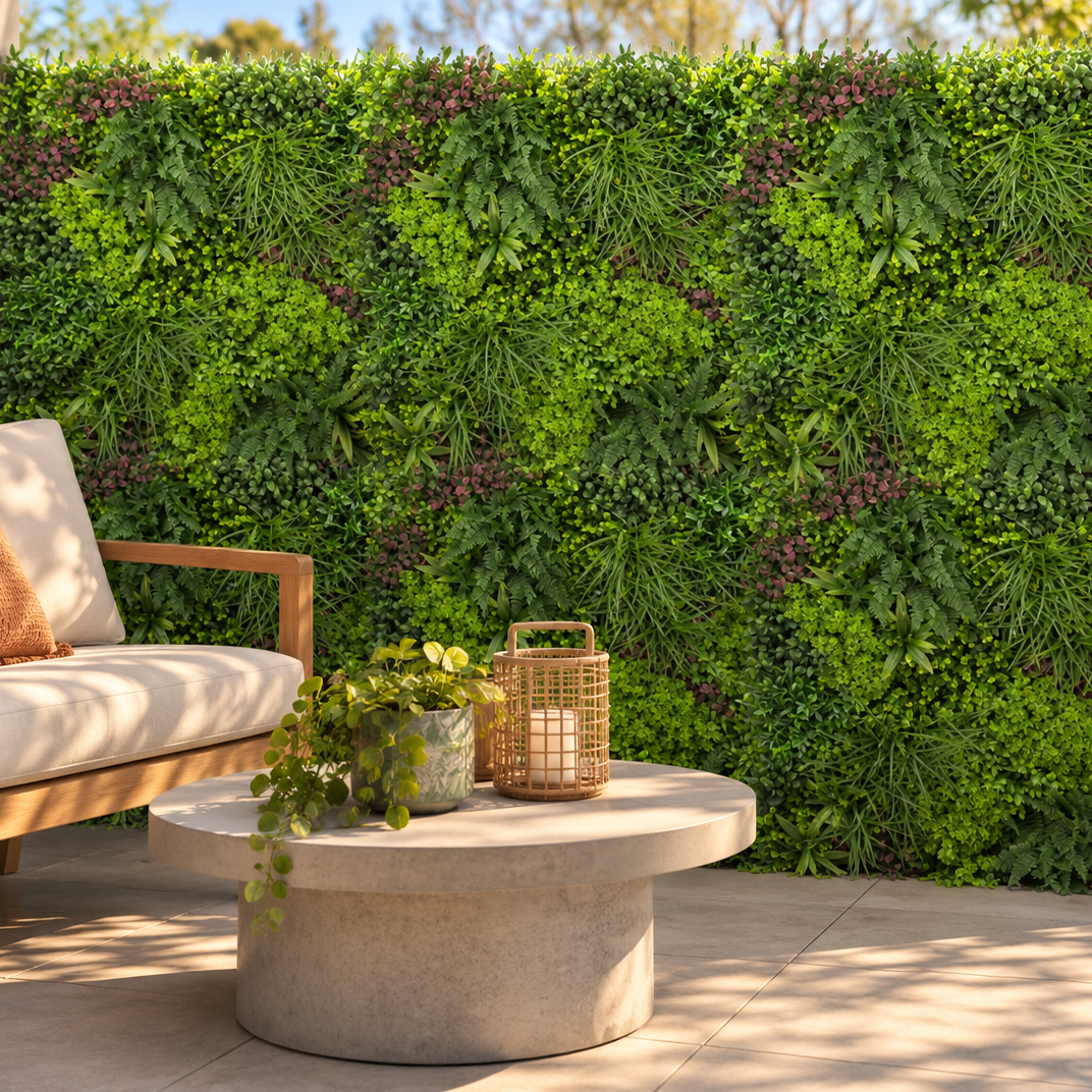 Congo Forest artificial green wall on a patio