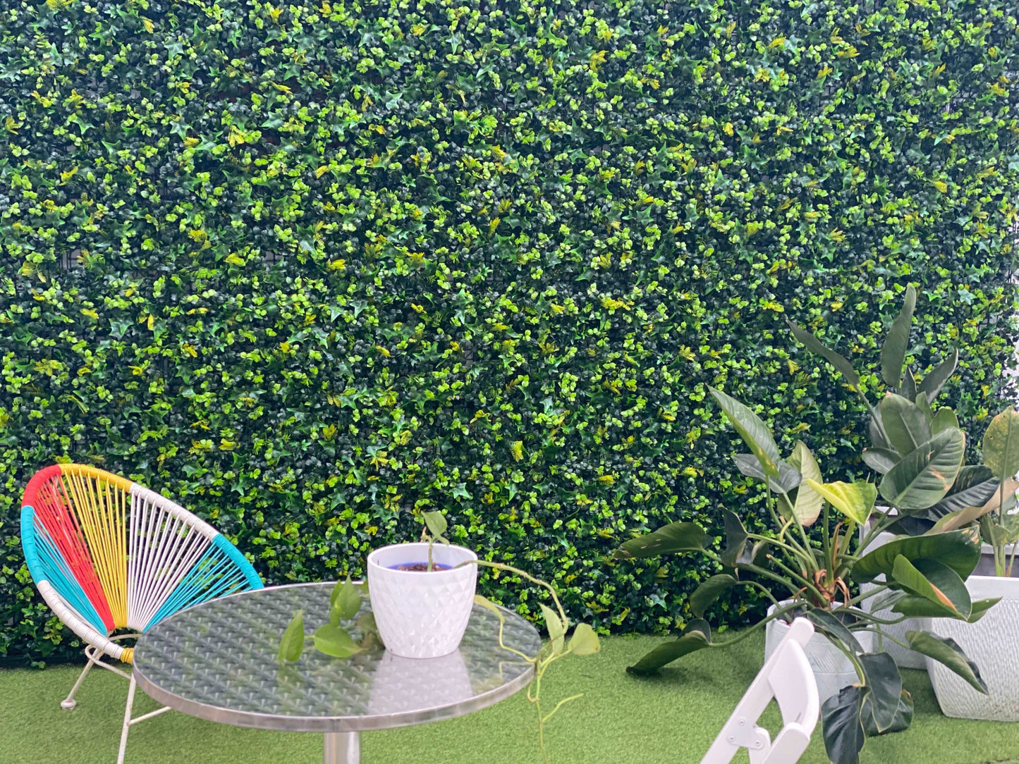 Spring Fern Elm and Ivy Hedge 1m x 1m panel