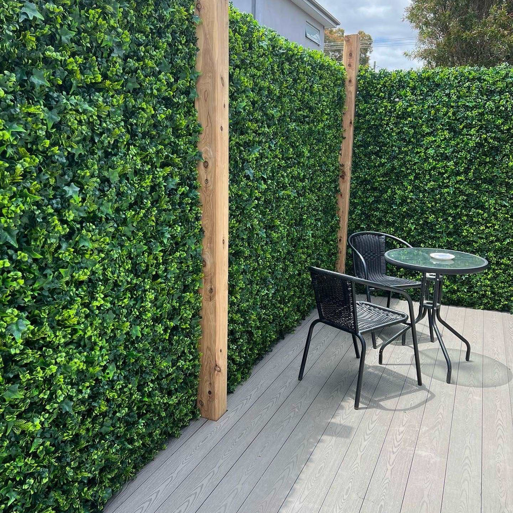 Spring Fern Elm and Ivy Hedge 1m x 1m panel